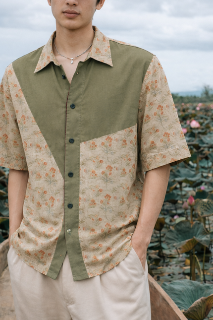 Olive Wildflower Shirt