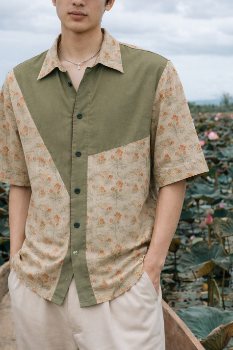 Olive Wildflower Shirt