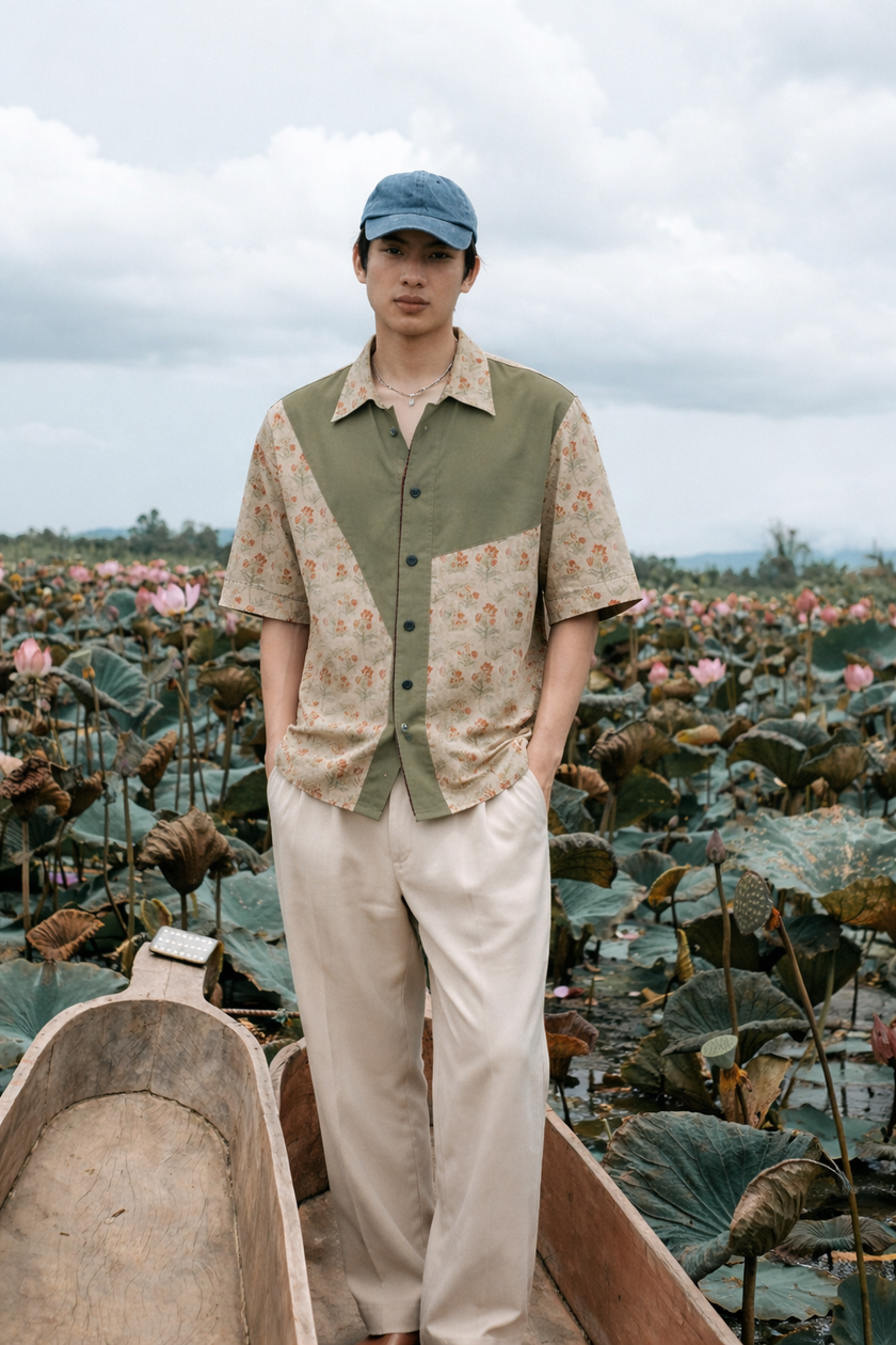 Olive Wildflower Shirt