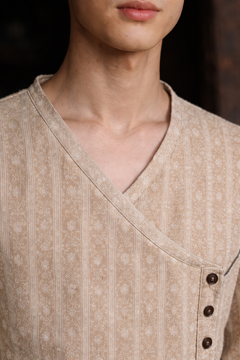 Sandstone Drift V-Neck Shirt