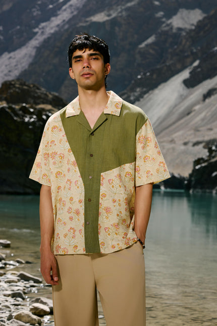 OLIVE WILDFLOWER SHIRT